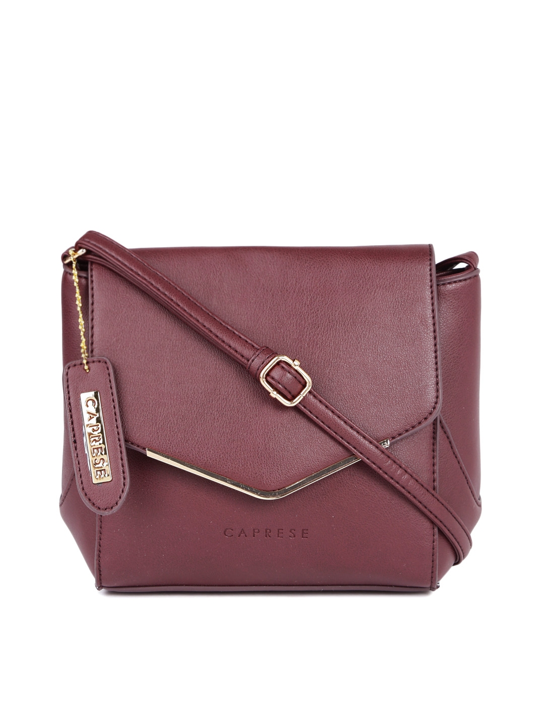 Buy Caprese Burgundy Yondella Structured Sling Bag Handbags For Women