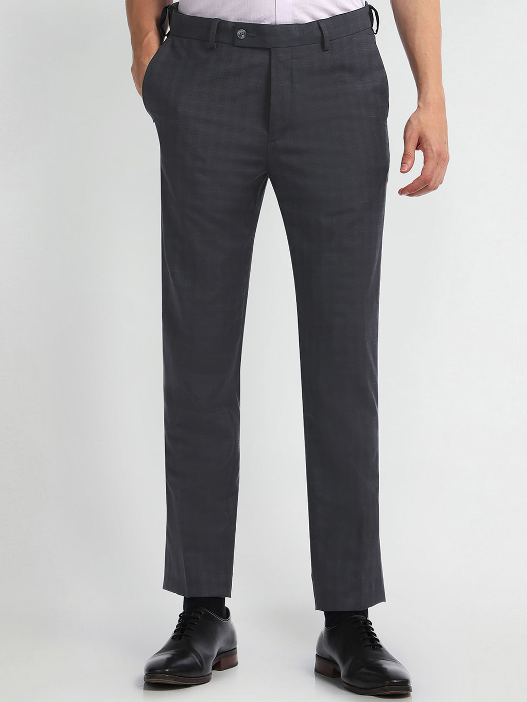 Buy Arrow Men Slim Fit Mid Rise Formal Trousers - Trousers for Men ...