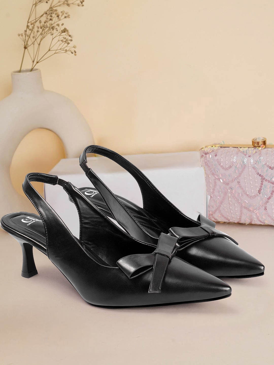 Blue Leather Carrie Bradshaw Kitten Mules
