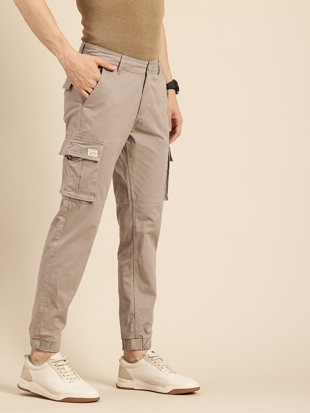 Dark Blue Jogger Fit Denims For Men By Being Human Clothing