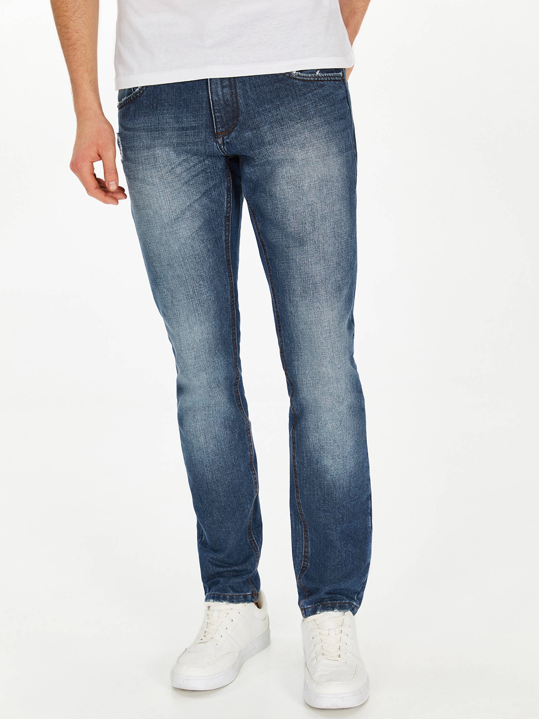 Buy OVS Men Blue Slim Fit Low Rise Low Distress Jeans - Jeans for Men ...