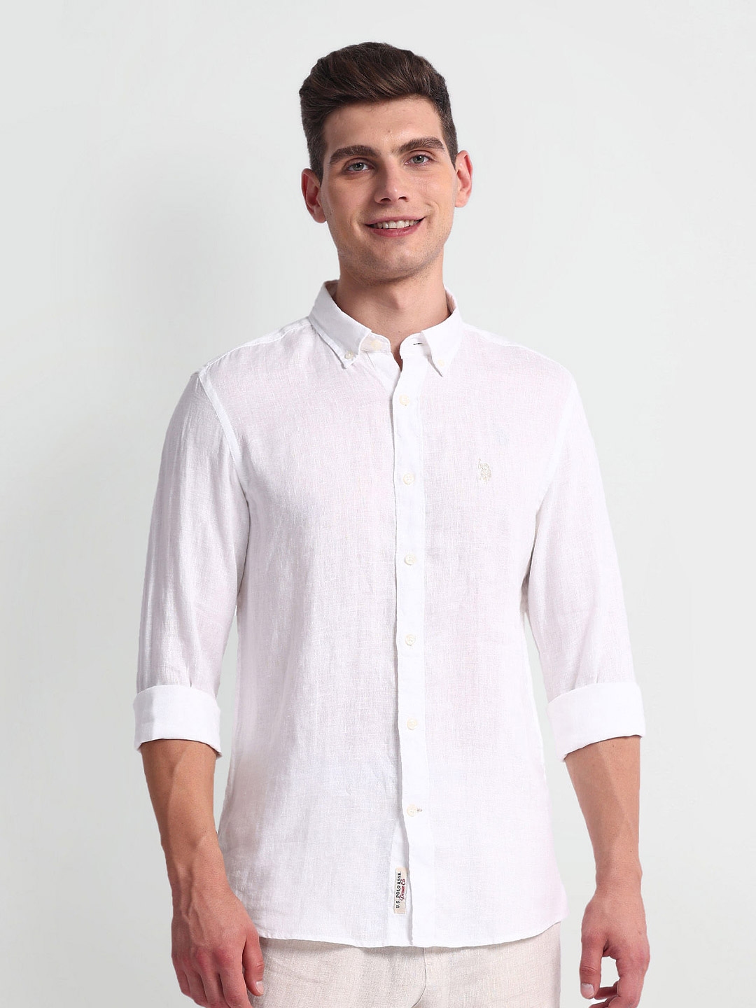 Buy U.S. Polo Assn. Denim Co. Button Down Collar Slim Fit Opaque Casual ...