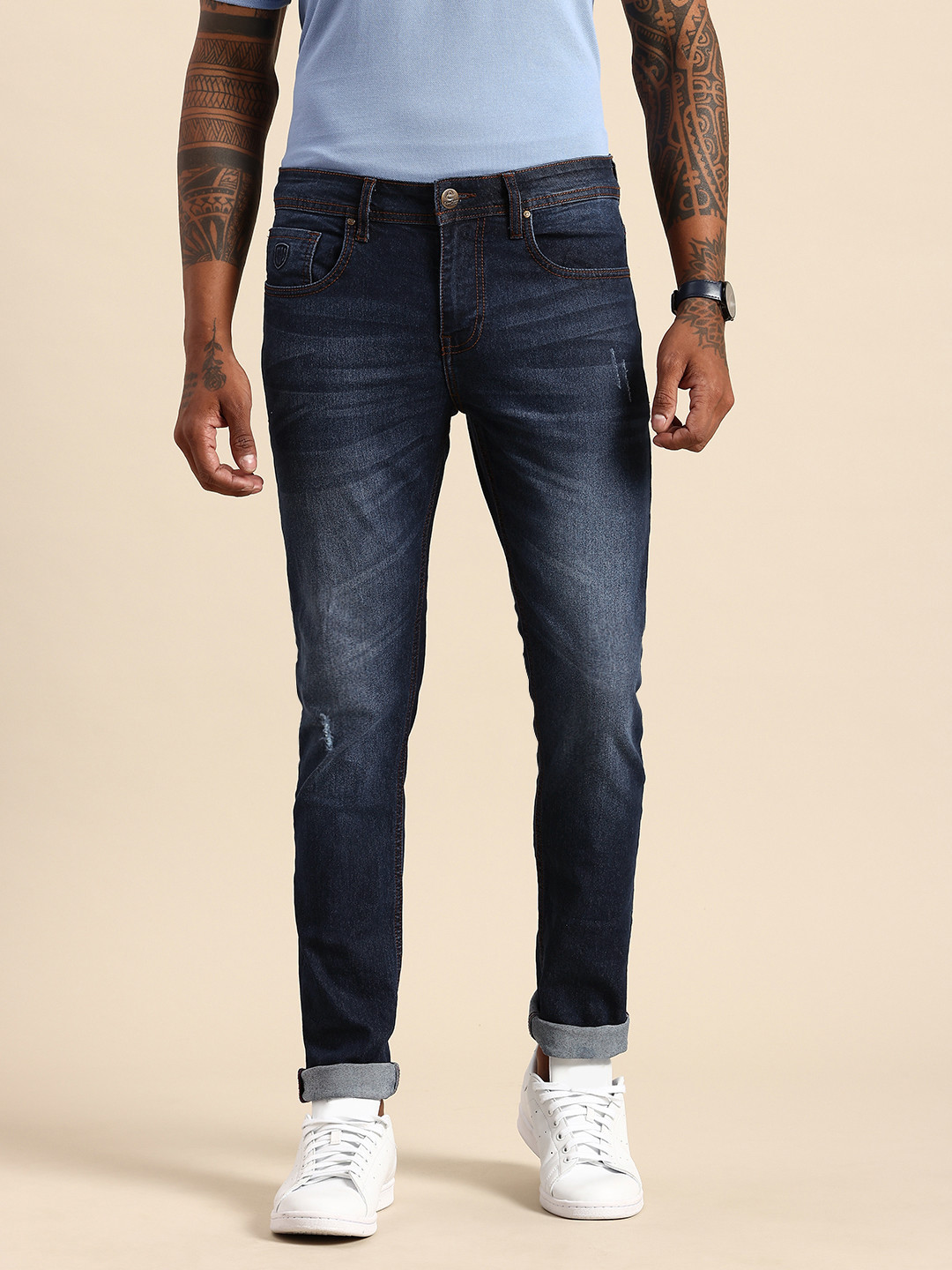 Grey Boot Cut Fit Men's Denims by Being Human Clothing main image 1