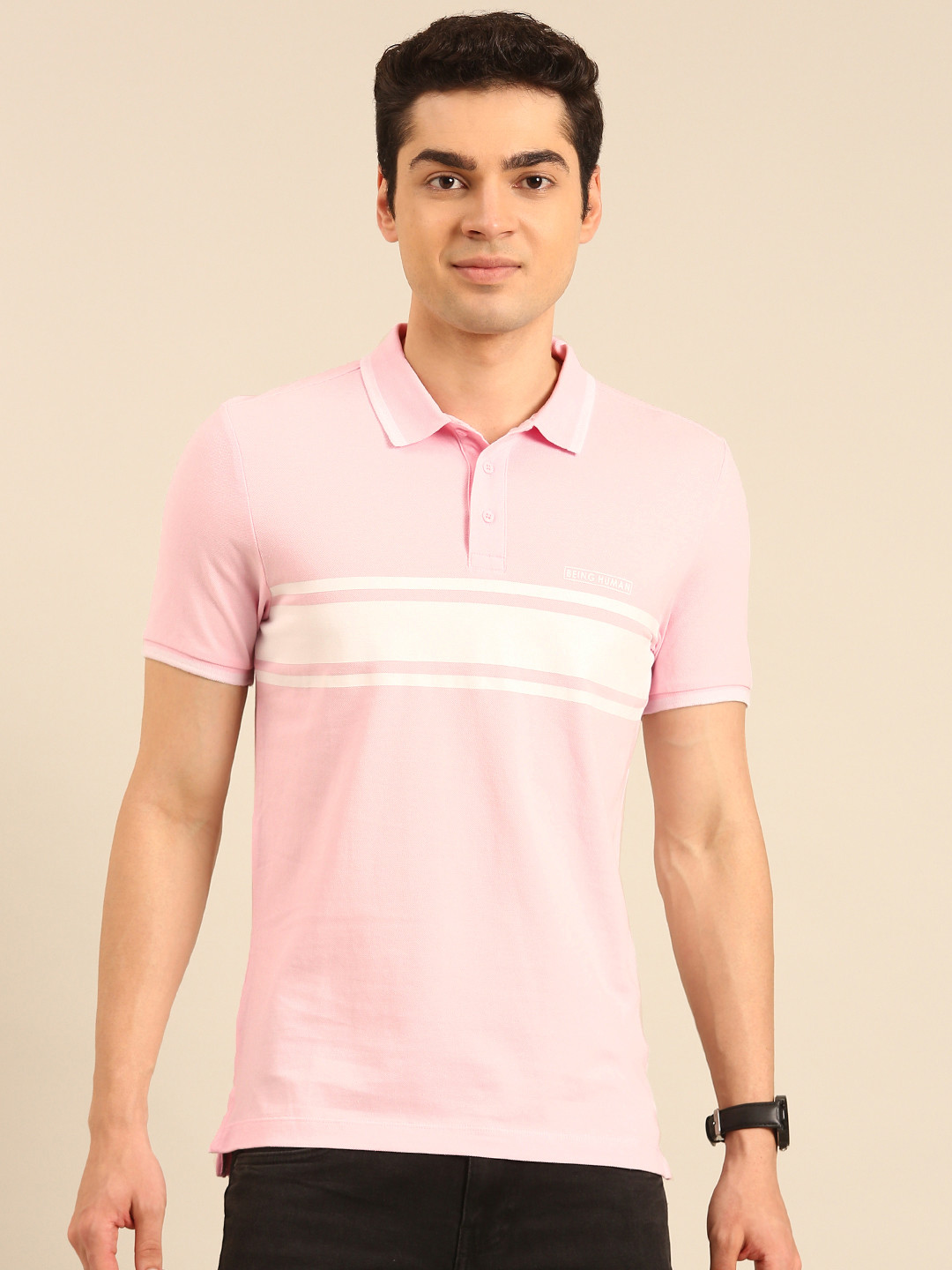 Being Human Polo Collar Pure Cotton T-shirt