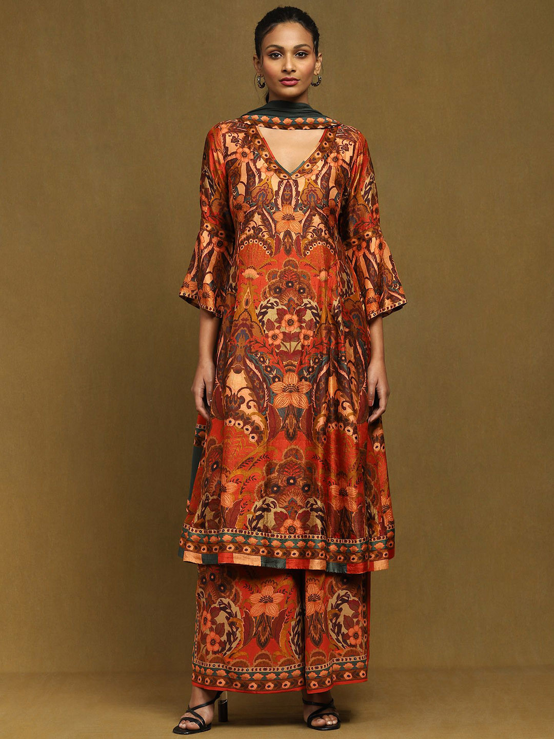Women Ethnic Motifs Regular Kurta with Palazzos & With Dupatta