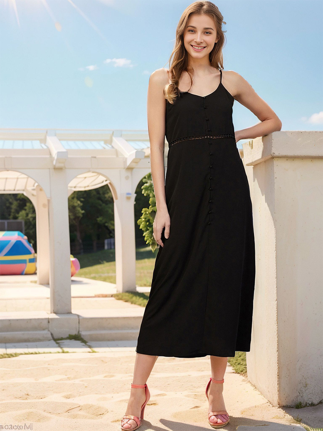 Crepe Midi Dress