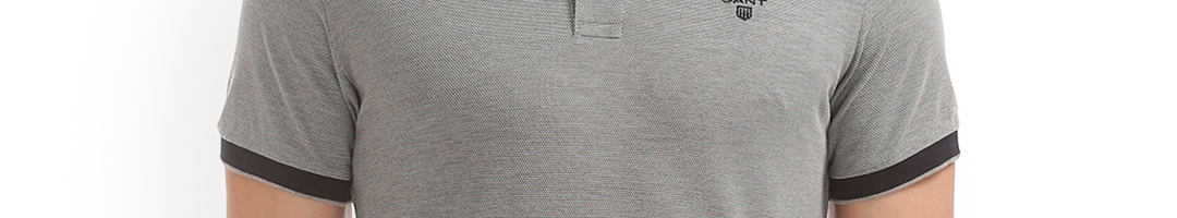 Buy GANT Men Grey Solid Polo Collar T Shirt - Tshirts for Men 2972763 ...