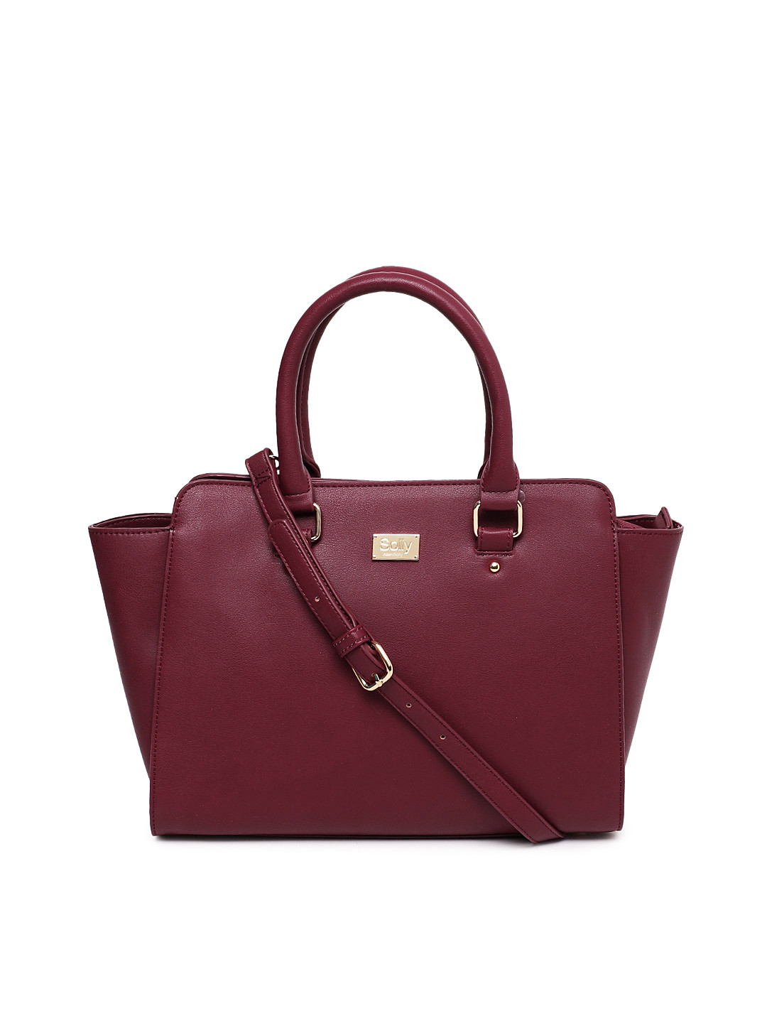 Buy Allen Solly Burgundy Solid Handheld Bag Handbags for Women