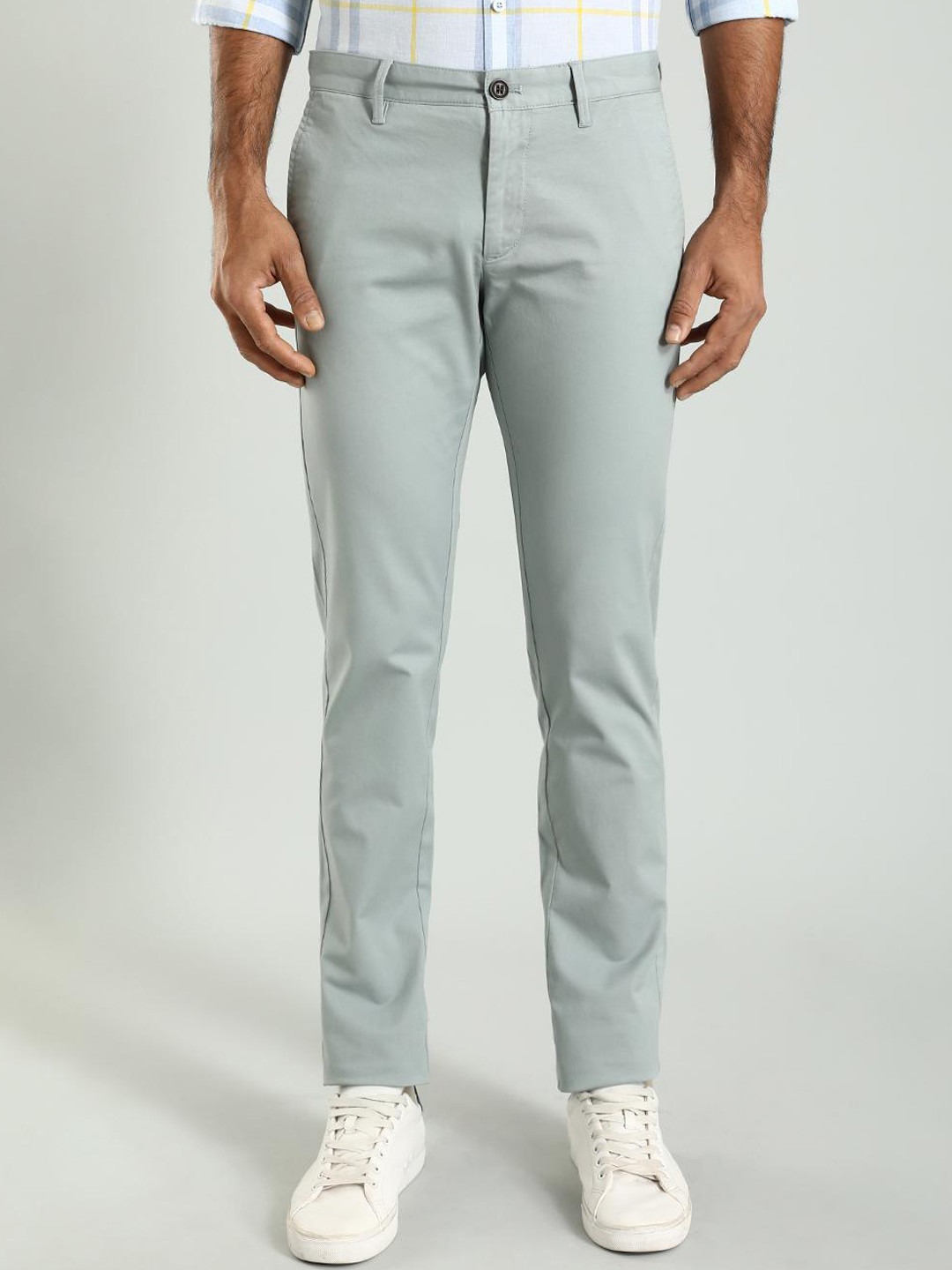 Buy Indian Terrain Men Brooklyn Slim Fit Cotton Chinos - Trousers for ...