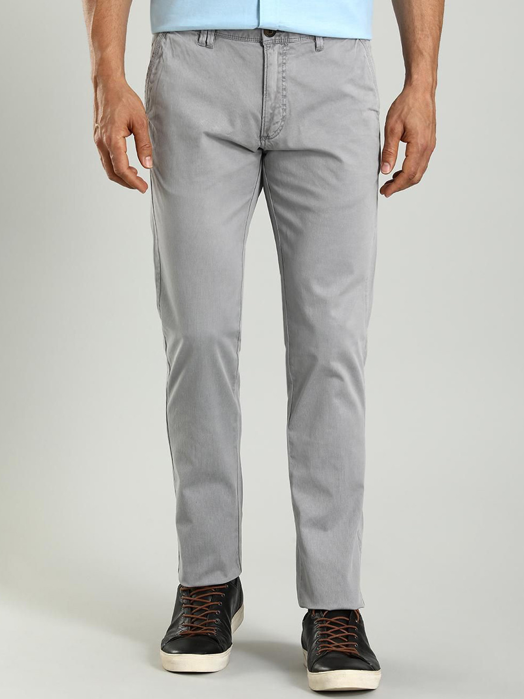 Buy Indian Terrain Men Brooklyn Slim Fit Denim Chinos Trouser ...