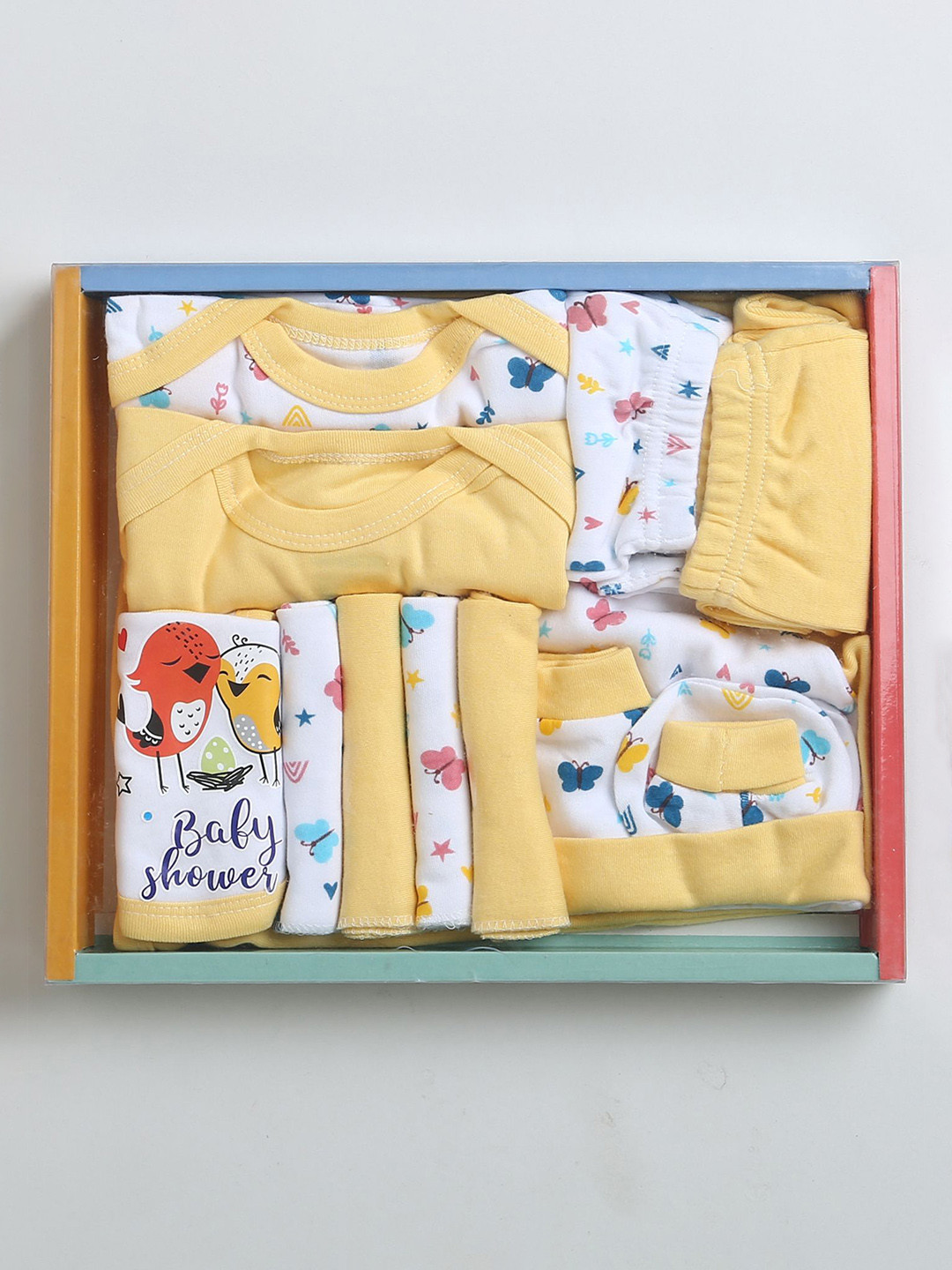 Babyhug 100 % Cotton Baby Clothing Gift Sets Pack of 7 - Blue