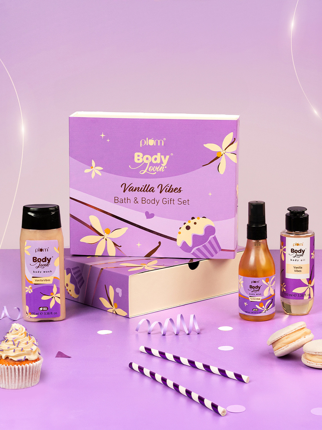 Buy Plum BodyLovin 3Pcs Vanilla Vibes Bath & Body Gift Set 100ml Each ...