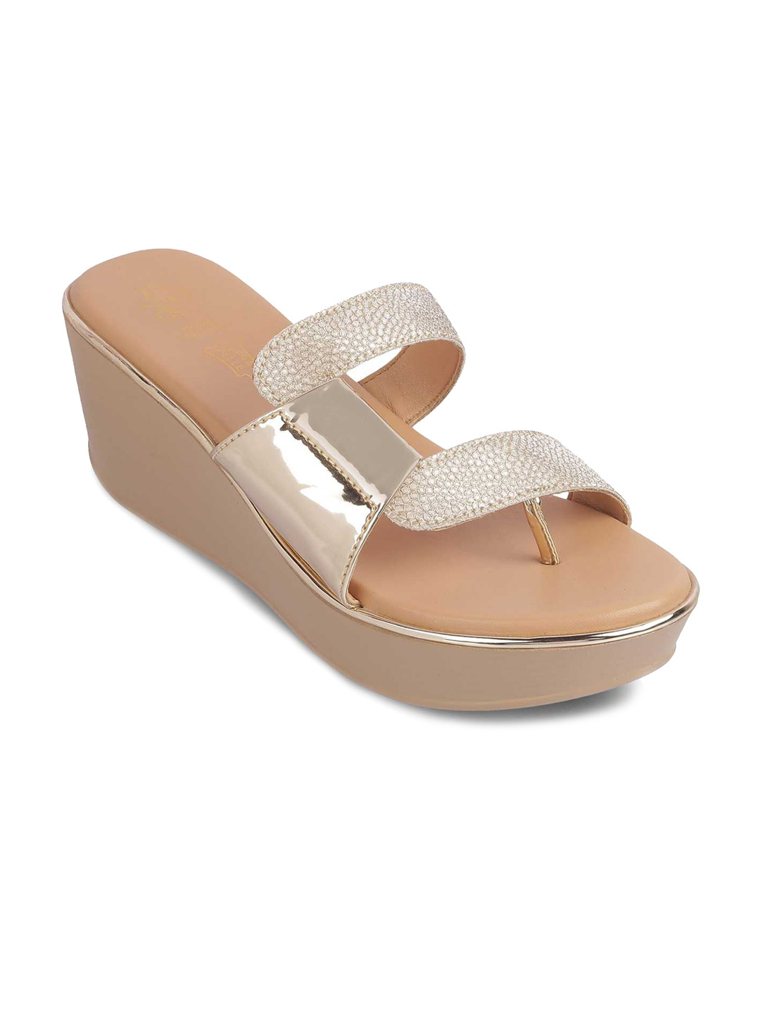 The Sanle Champagne Women's Dress Wedge Sandals Tresmode