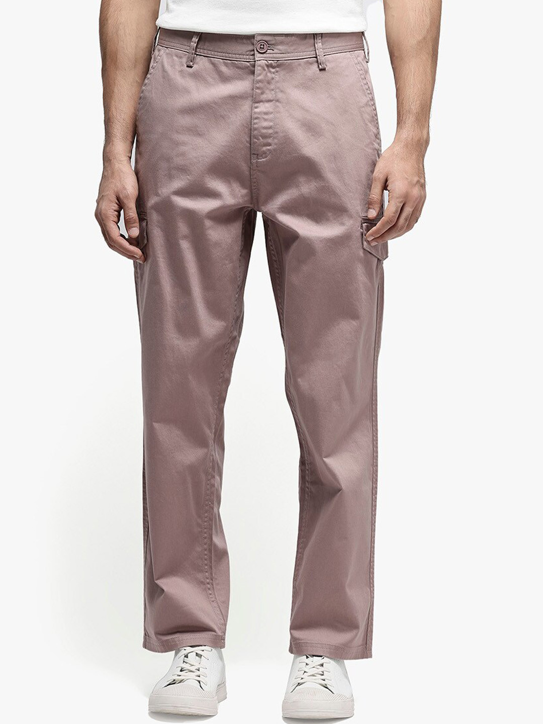 Buy RARE RABBIT Men Zipo Regular Fit Mid Rise Cargos Trousers ...