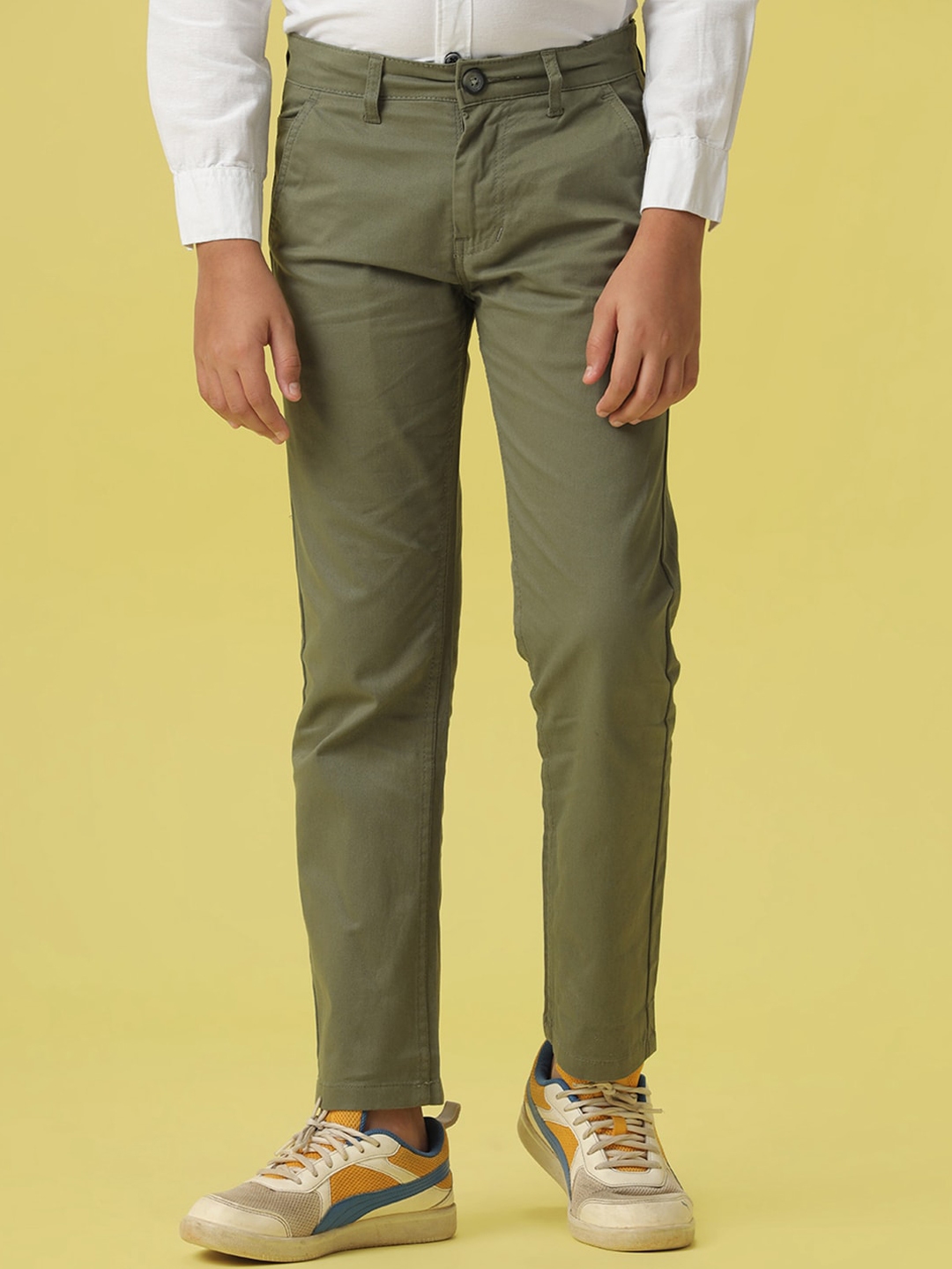 Buy V Mart Boys Solid Twill Mid Rise Trousers - Trousers for Boys ...