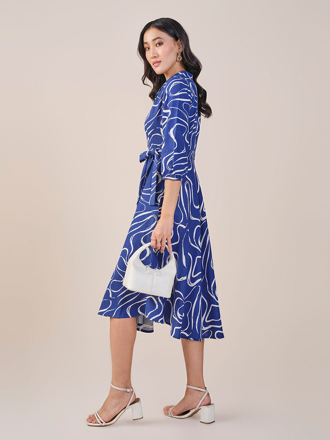 Print Fit & Flare Midi Dress