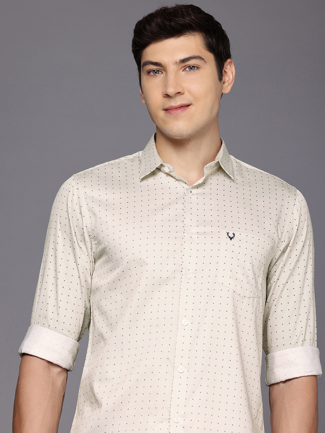 Buy Allen Solly Pure Cotton Sport Fit Opaque Printed Casual Shirt ...