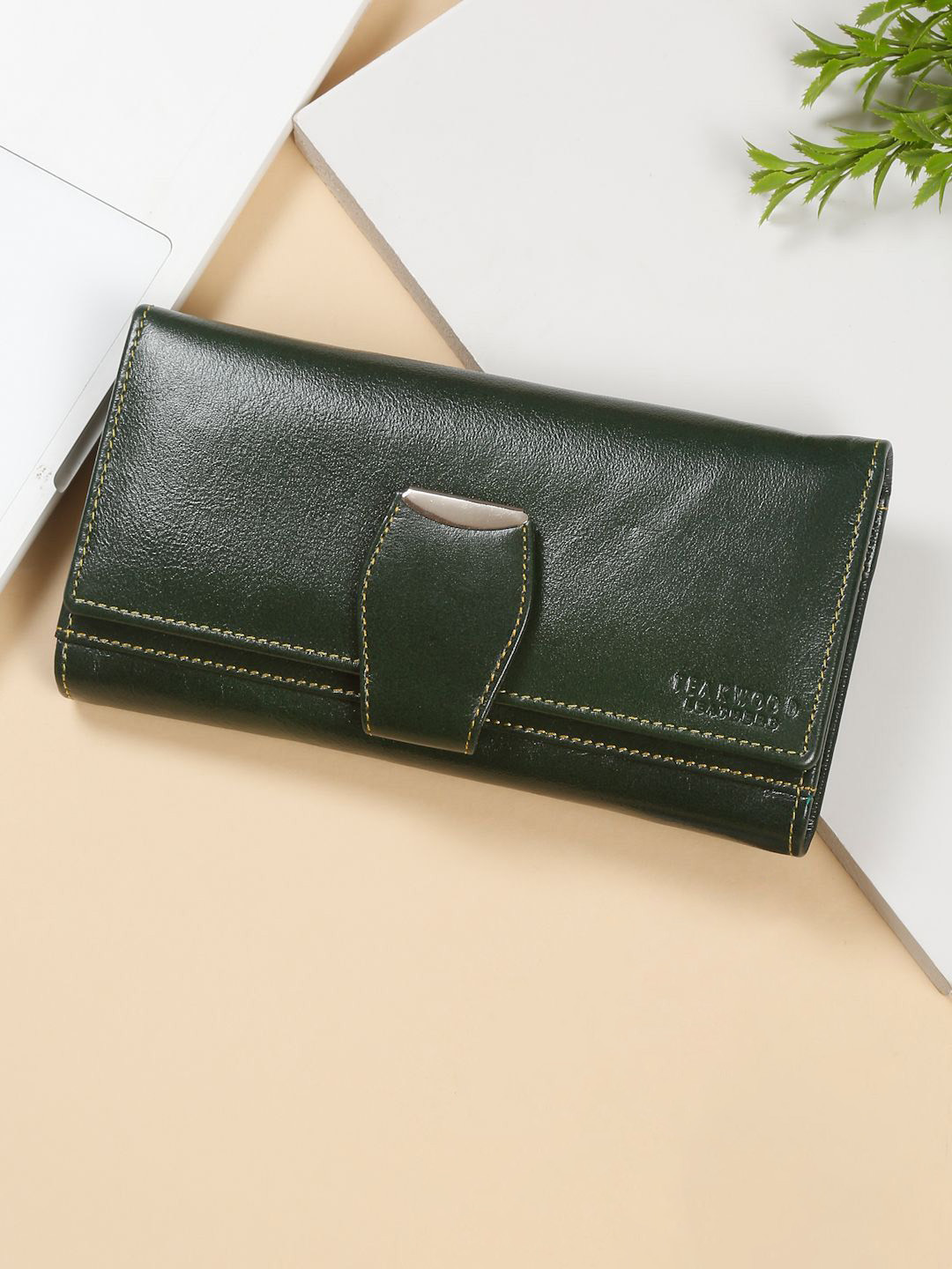 Women Colorful Leather Weave Multifunction Wallet