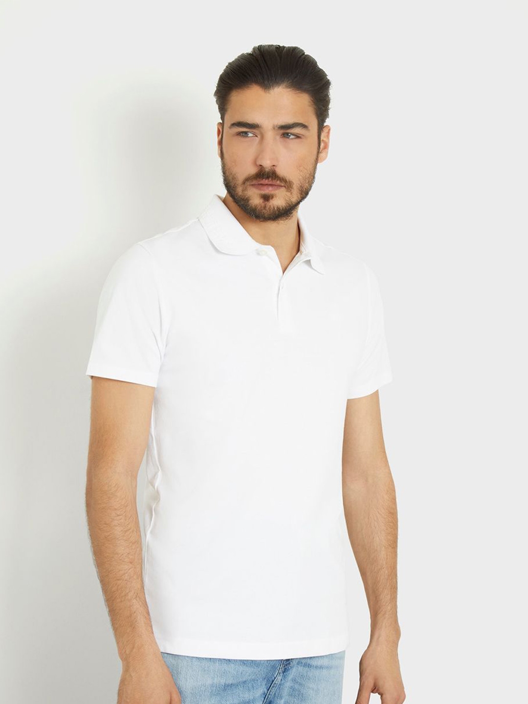Buy GUESS Men Solid Polo Collar T Shirt - Tshirts for Men 29942716 | Myntra
