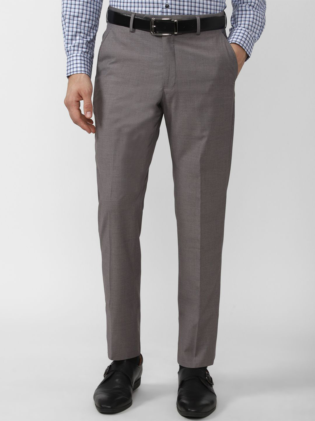 Buy Peter England Elite Men Slim Fit Trousers - Trousers for Men ...