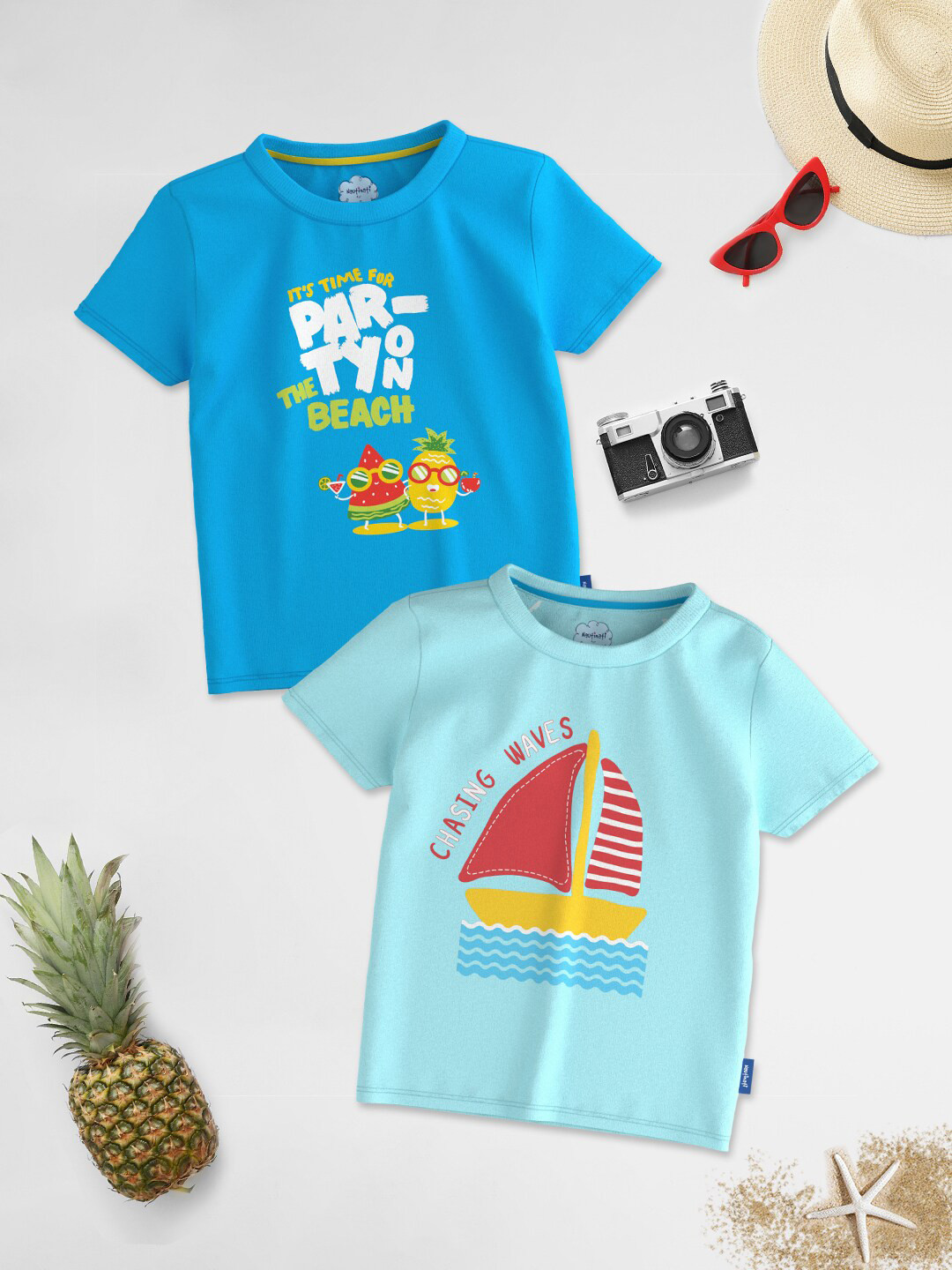 Buy Nauti Nati Boys 2 Printed Bio Finish Applique T Shirt - Tshirts for ...