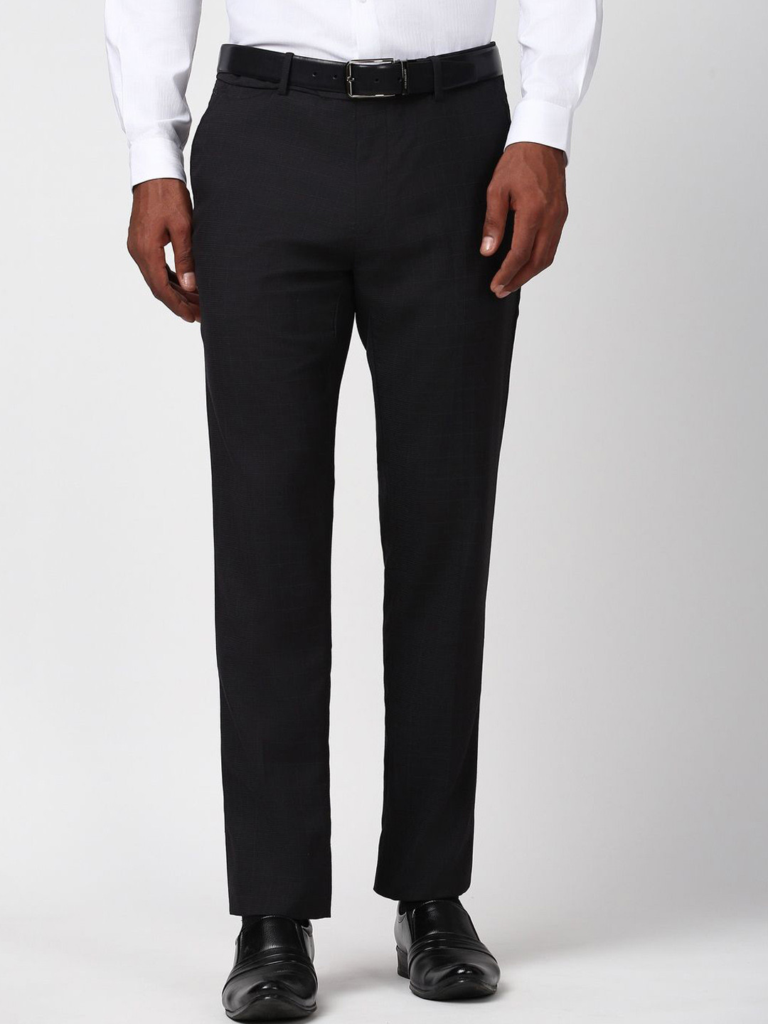 Buy Peter England Elite Men Slim Fit Trousers - Trousers for Men ...