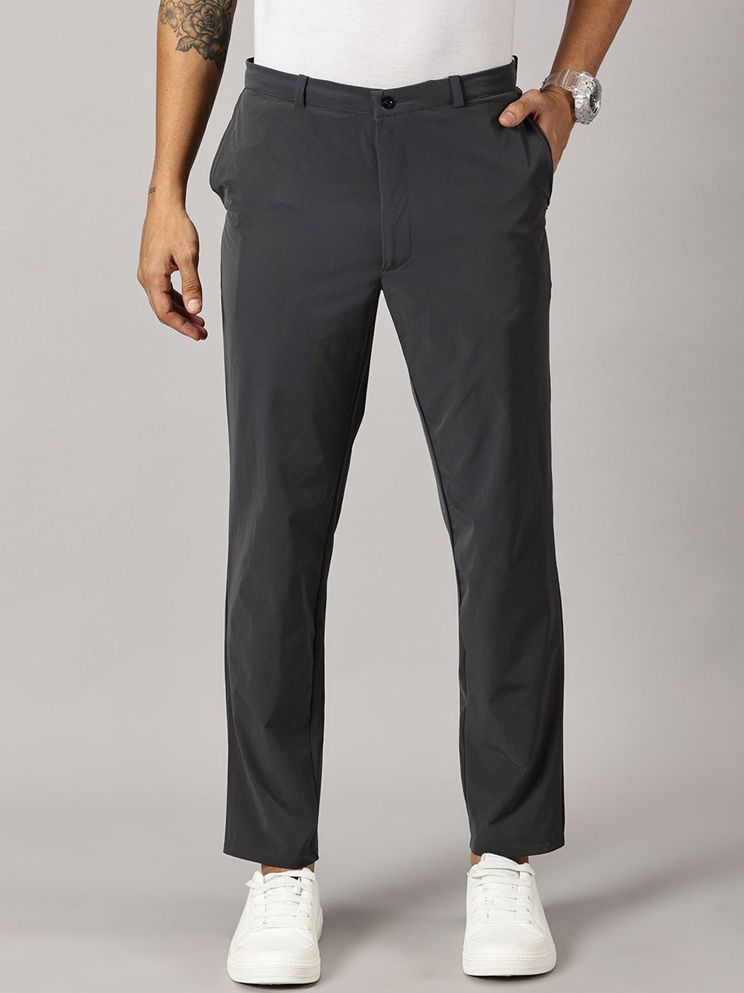 Buy BLUE TYGA Wrinkle Free Office Joggers Lite - Trousers for Men ...