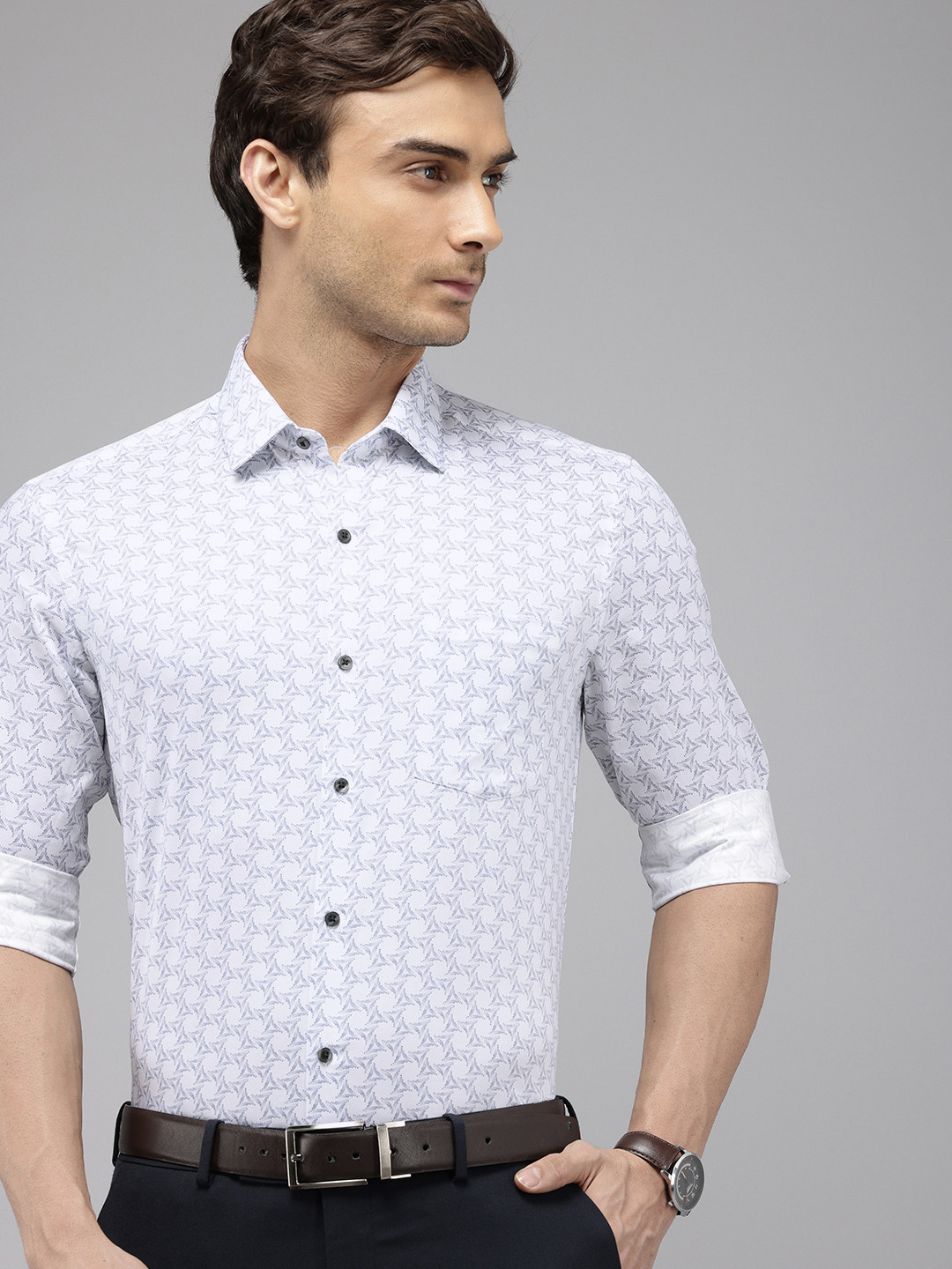 PREMIUM PRINTED CUTAWAY COLLAR DRESS SHIRT