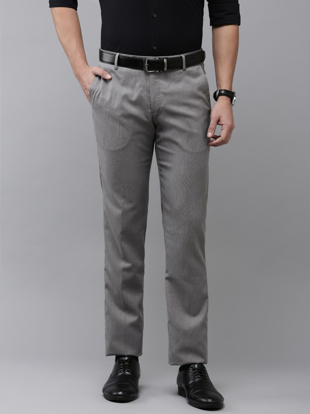 Men'S Coffee Tapered Fit Formal Trousers main image 1