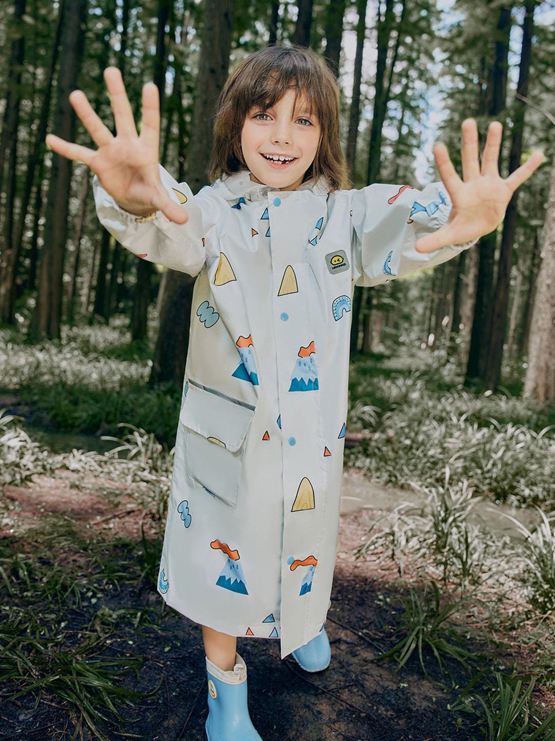 Little Surprise Box Cream Colorful Mini Hearts Winter Jacket for Kids main image 0