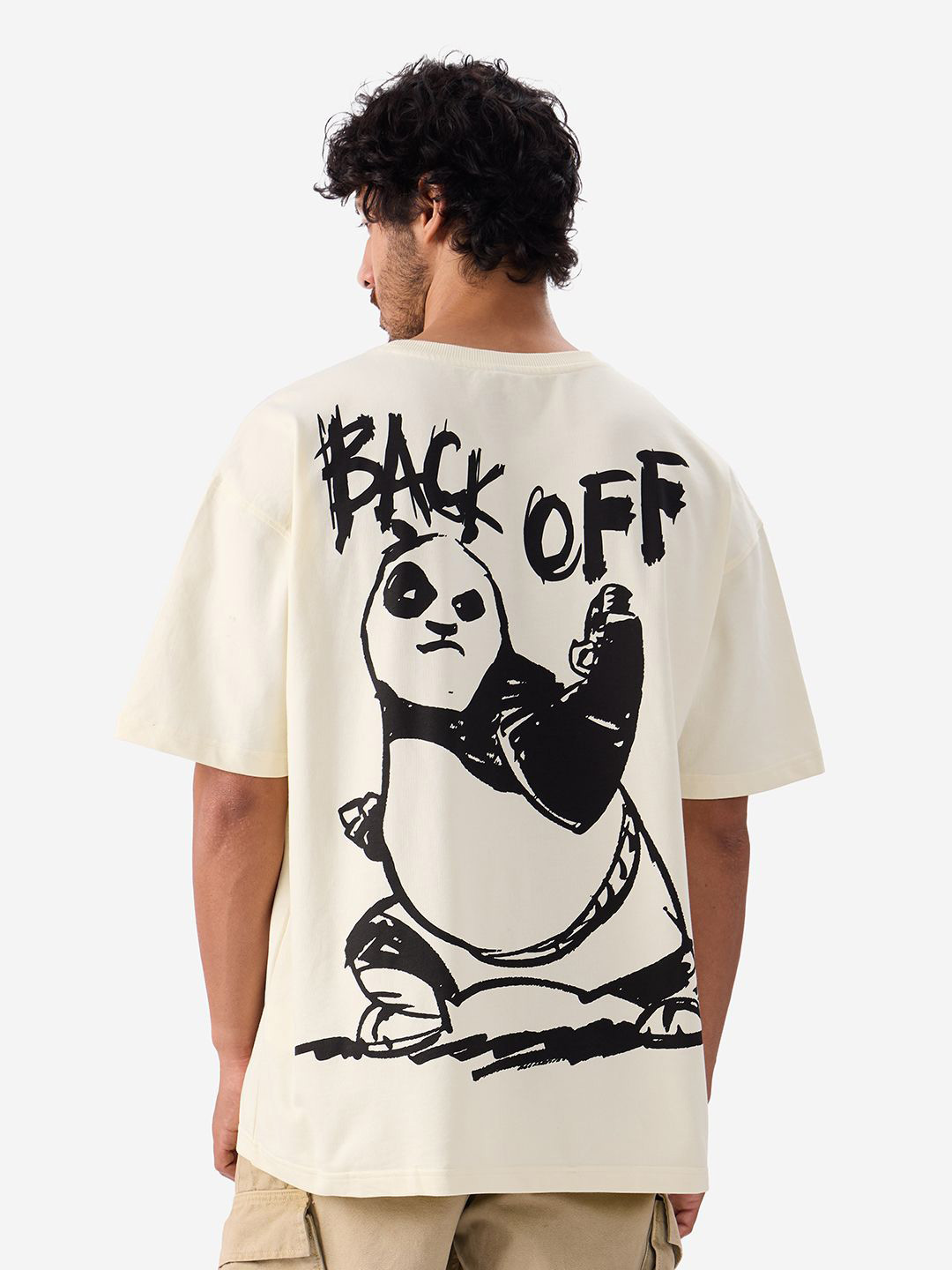 White Kung Fu Panda Graphic Women's Oversized T-shirt Befaltu main image 0