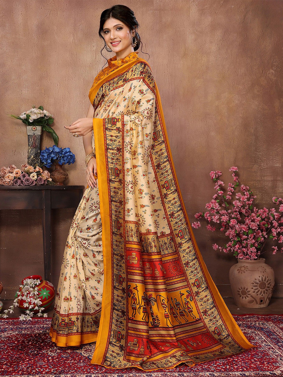 Buy KALINI Ethnic Motifs Mysore Silk Saree - Sarees for Women 29987264 ...