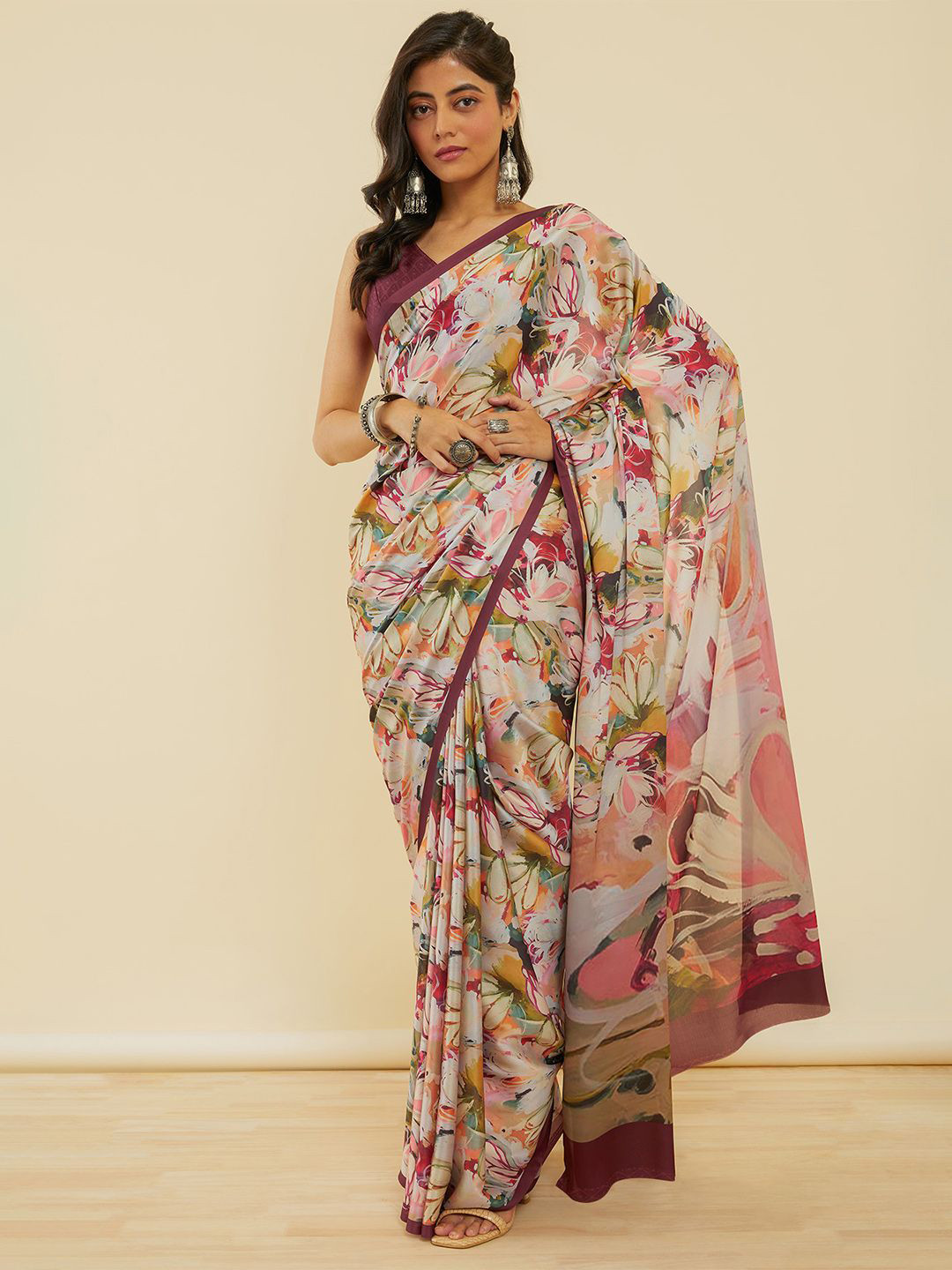 Buy Soch Pure Crepe Saree Sarees for Women 29999220 Myntra