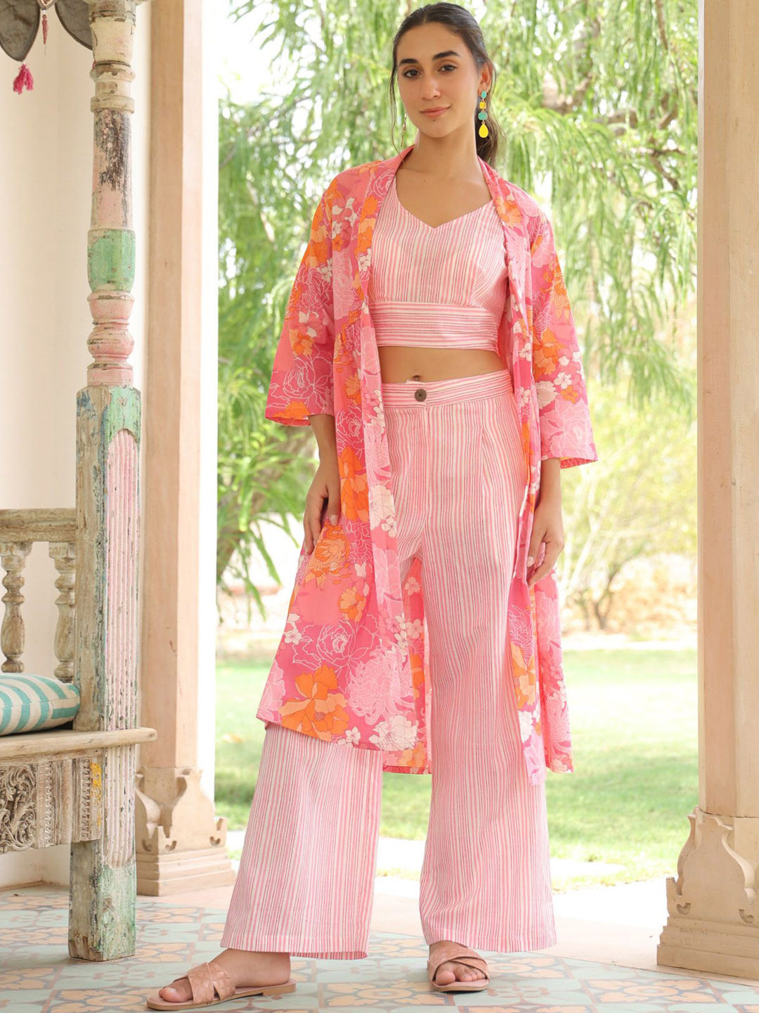 Sindoor v neck cotton co-ords