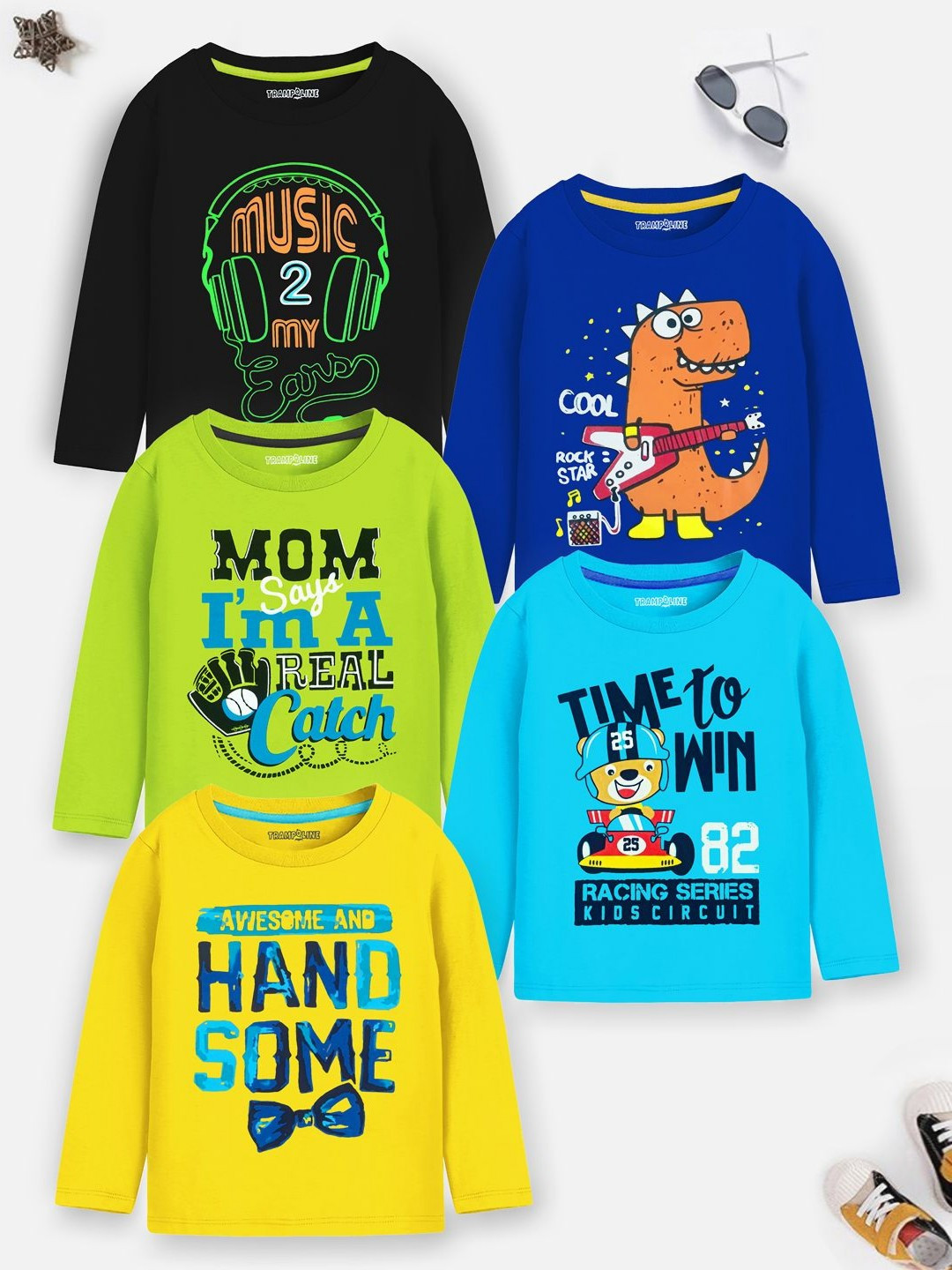 Trampoline Boys Full Sleeves Regular Fit T-Shirt (Pack of 3) main image 0