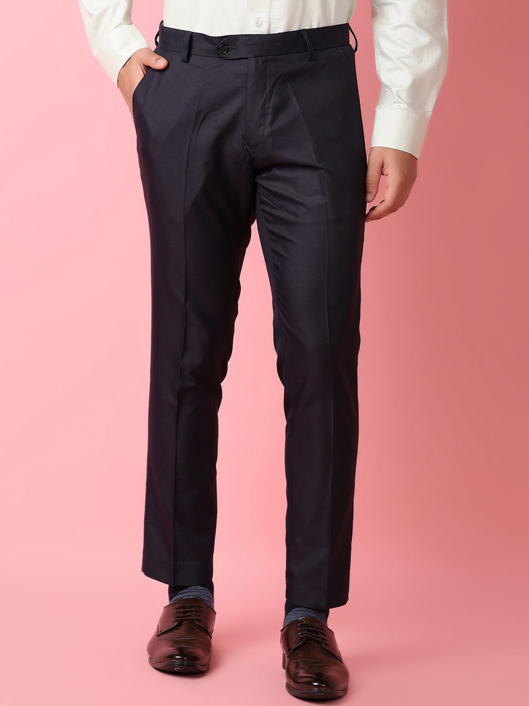Buy J White By Vmart Men Mid Rise Formal Trousers - Trousers for Men ...