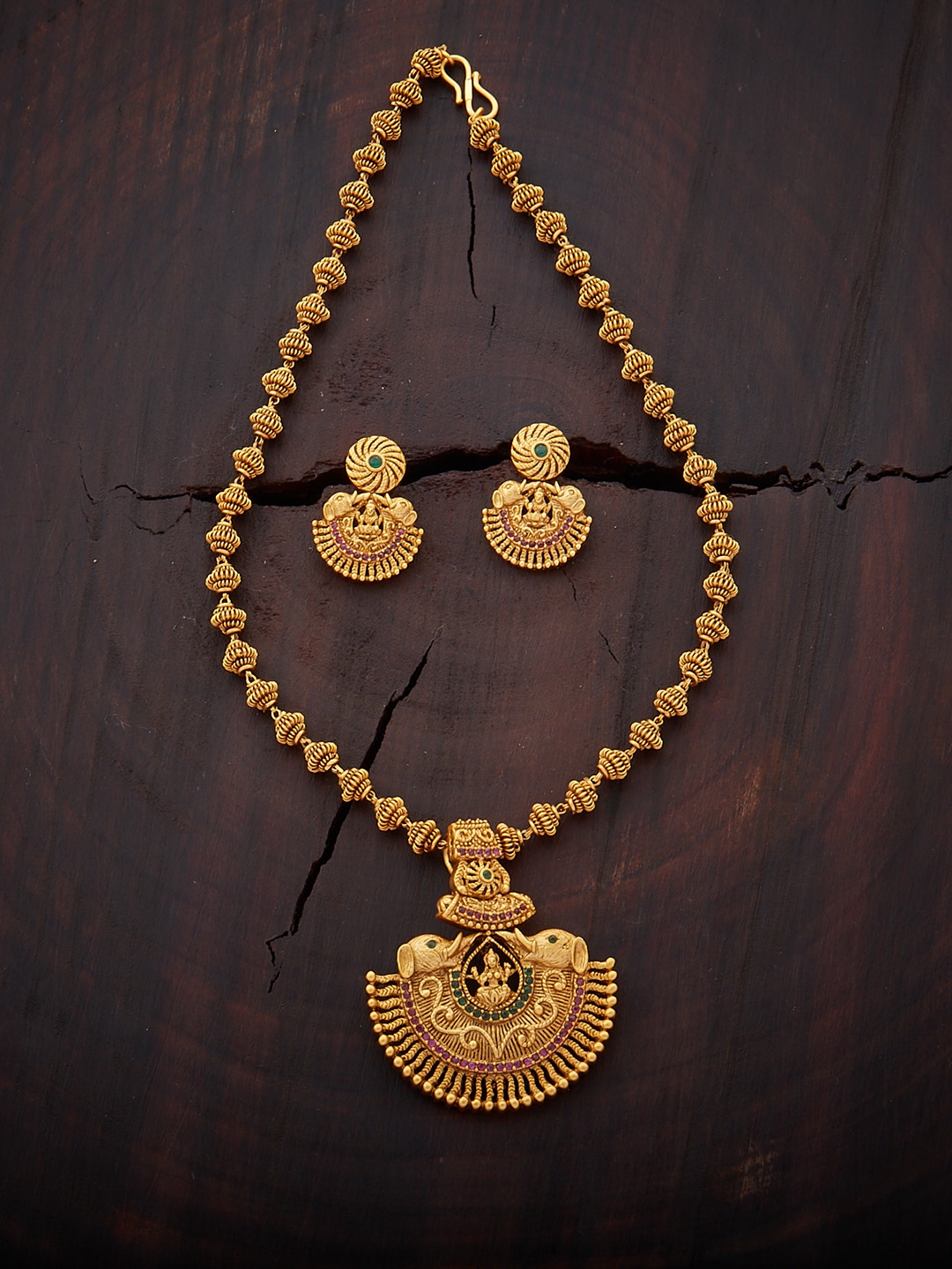Buy Kushal's Fashion Jewellery Gold Toned Metal Antique Jewellery Set