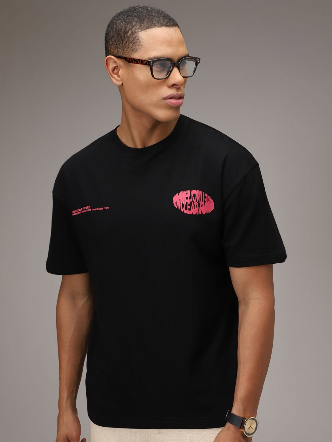 Men's Graphic Round Neck Oversized T-Shirt main image 1
