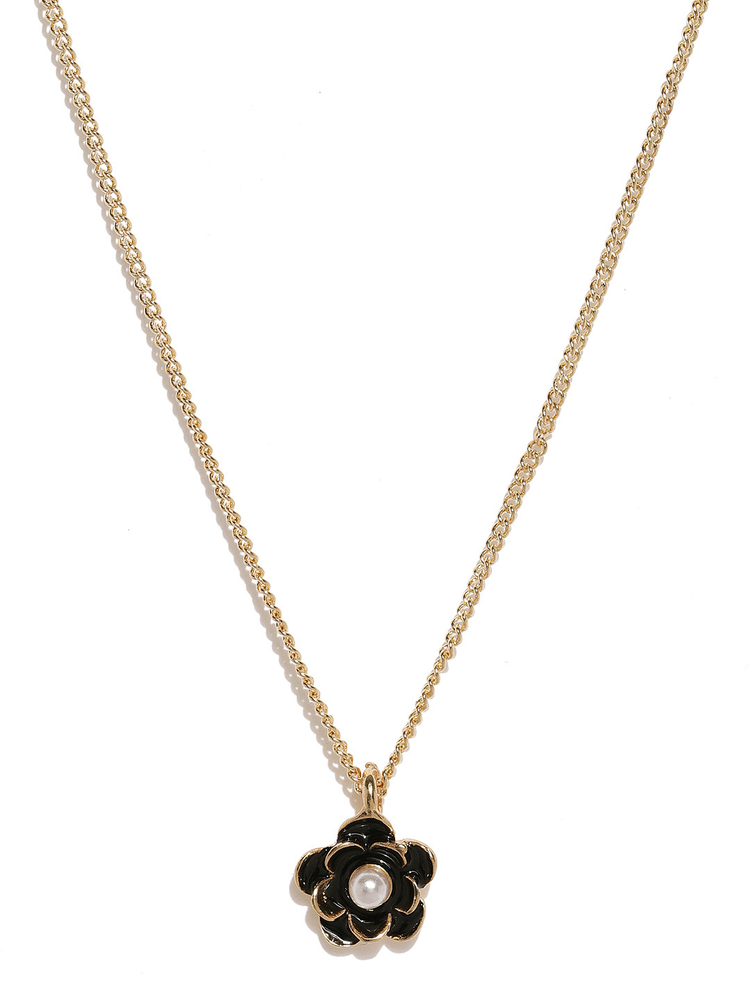 Gold chain with black pendant clearance