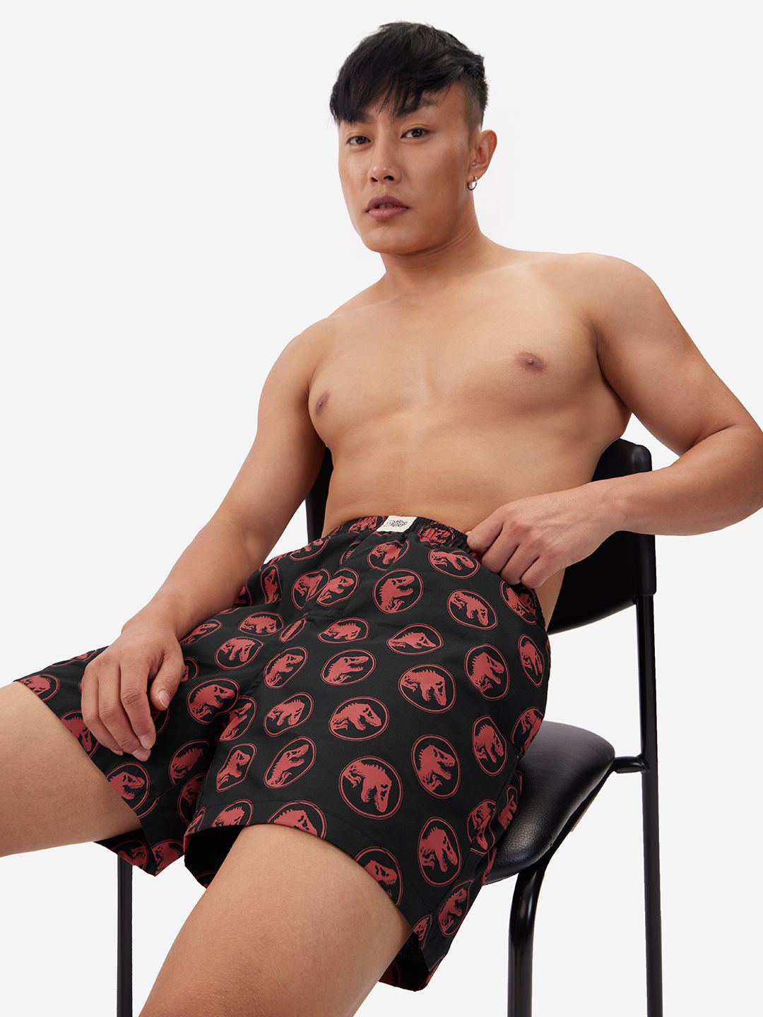 Men's Black Slim Fit Conversational Printed Cotton Boxer main image 1
