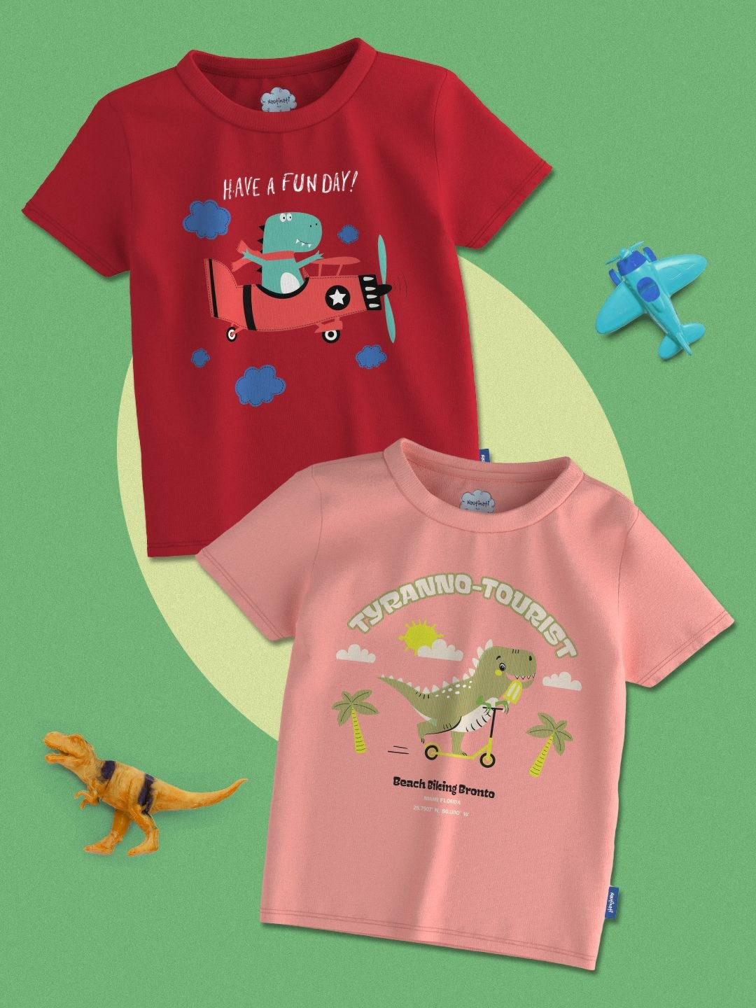 Nautinati Lavendar Puff-printed T-shirt for Boys