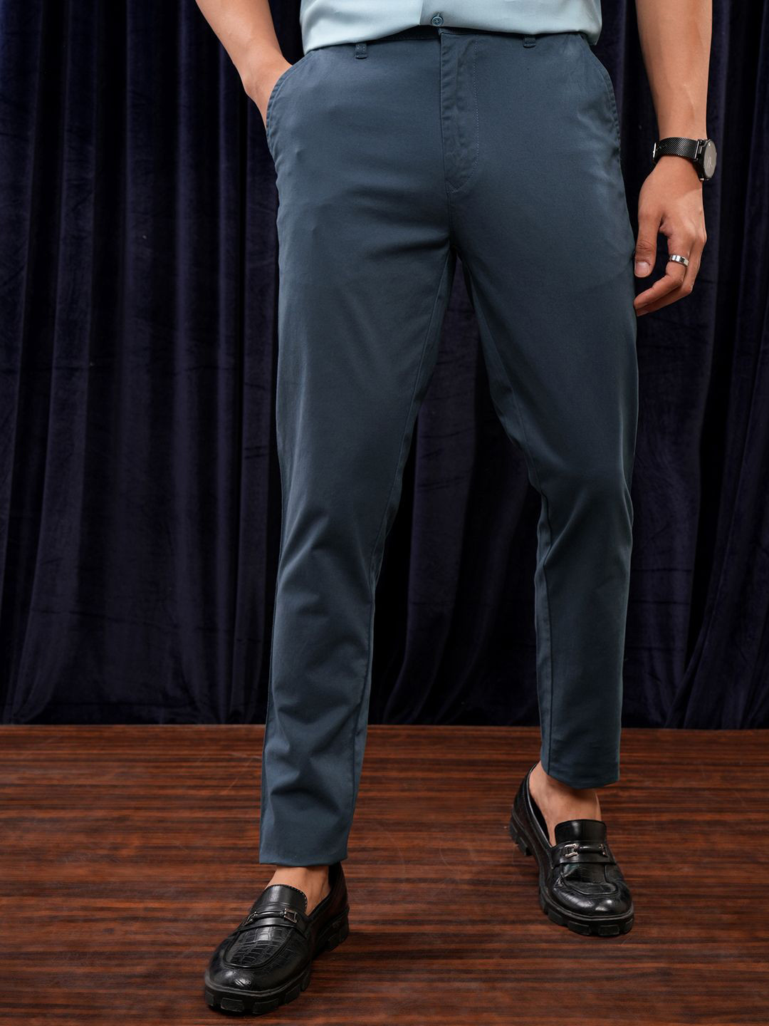 Buy HIGHLANDER Men Soft Feel Twill Chino Trousers - Trousers for Men ...