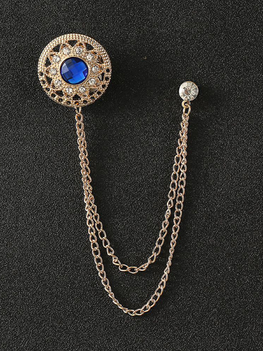 Dolce & Gabbana Black Brass Crystal Spilla Serpente Mens Brooch Pin main image 1