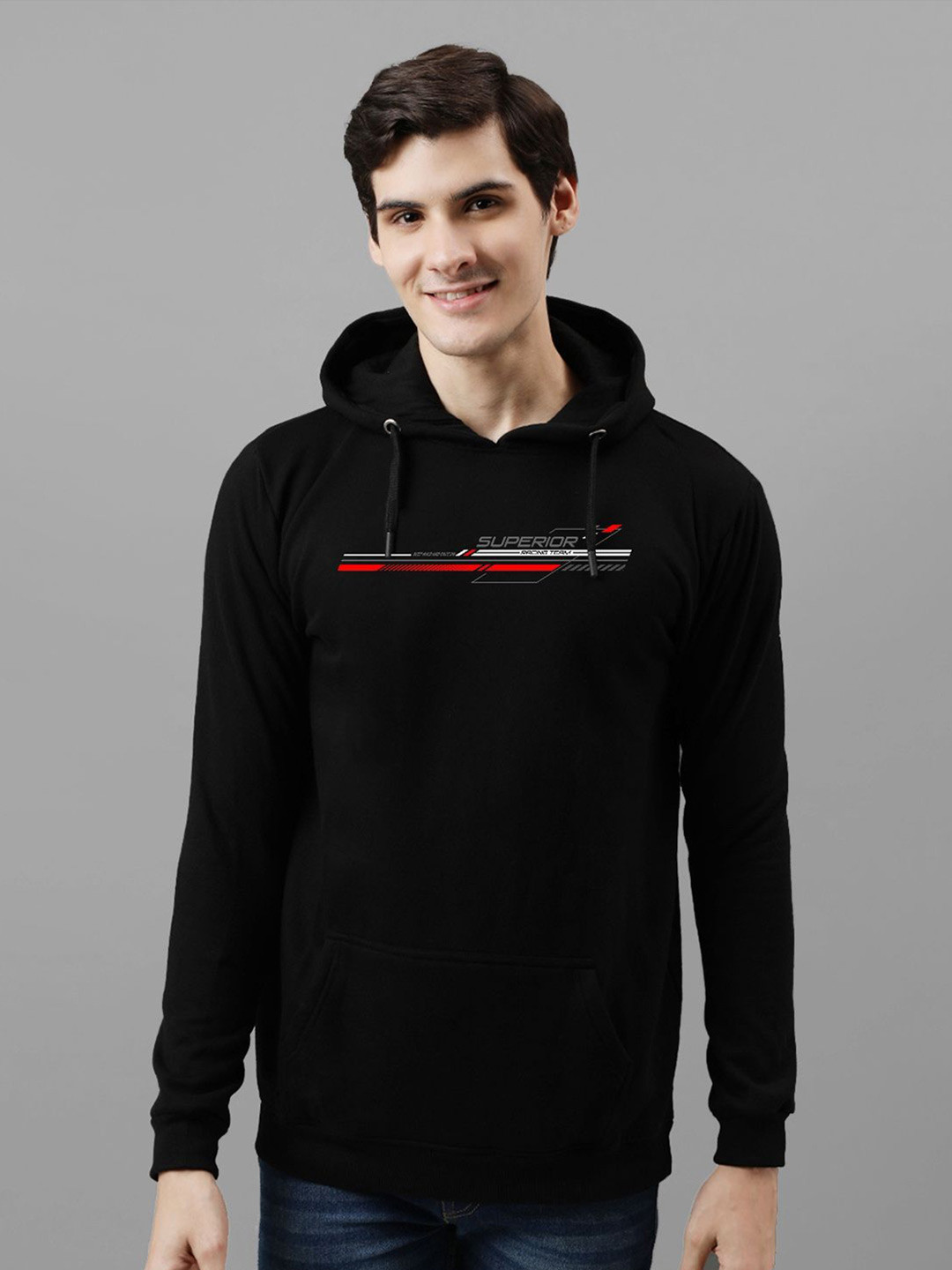 Buy ADRO Men Printed Hooded Pullover Sweatshirt - Sweatshirts for Men ...