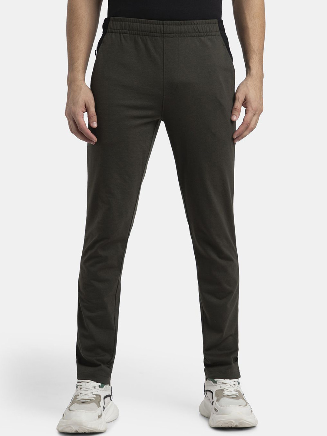 Men's Solid Plain Skinny Fit Track Pant Joggers - Ankle Zipper - Weiv