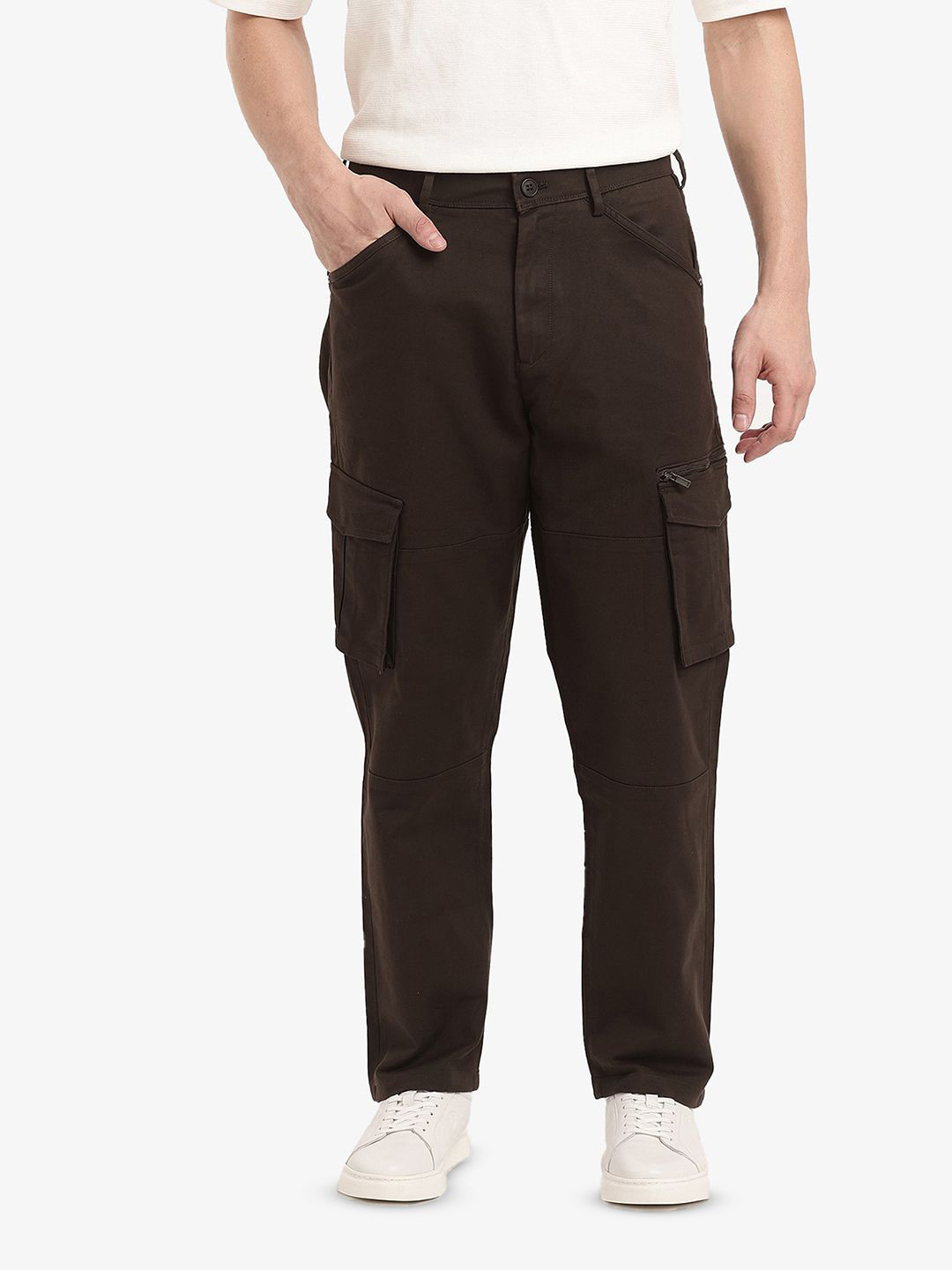 Buy RARE RABBIT Men Regular Fit Tailored Cargo Trousers - Trousers for ...
