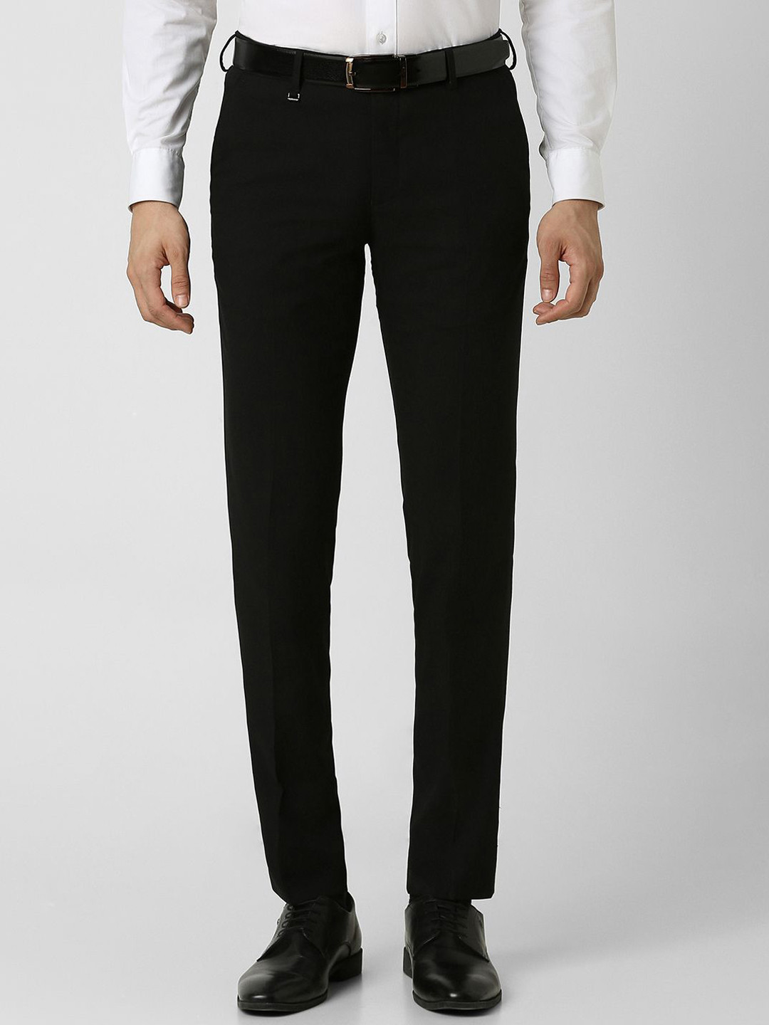 Buy Van Heusen Men Slim Fit Mid Rise Formal Trousers - Trousers for Men ...