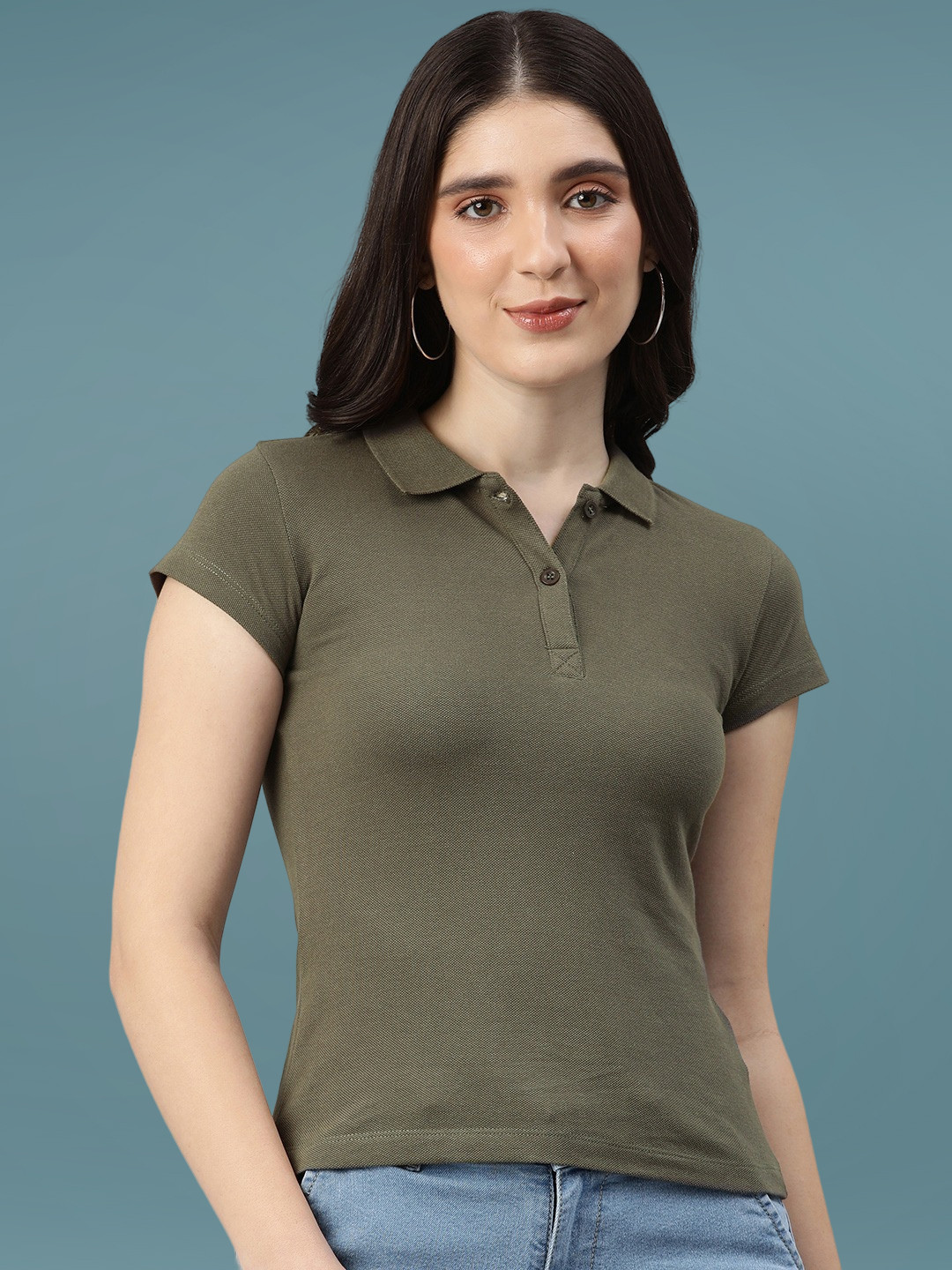 Gant Women Navy Blue Solid Polo Collar Short Sleeves Dress