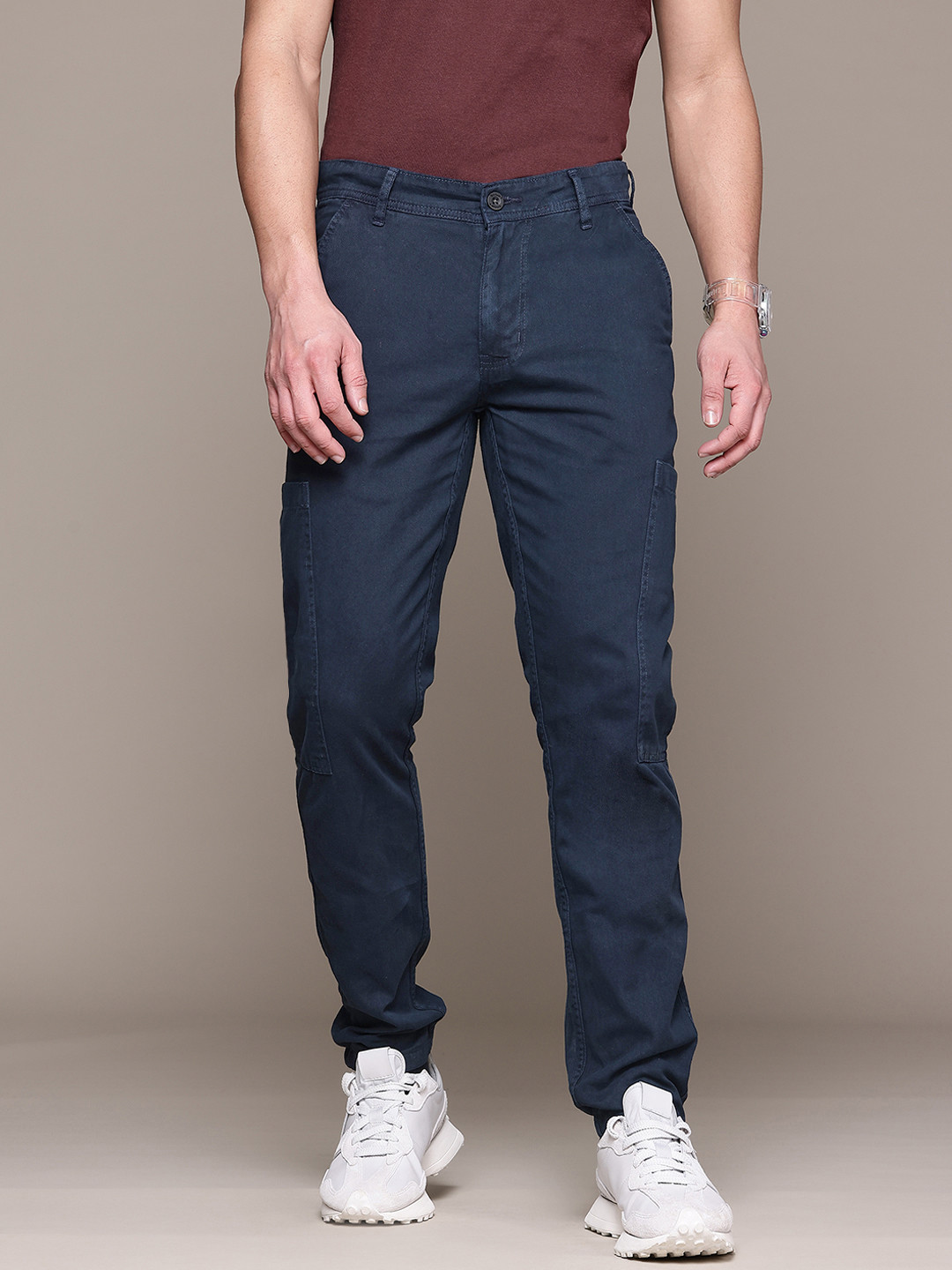 Men's Green Relaxed Fit Cargos