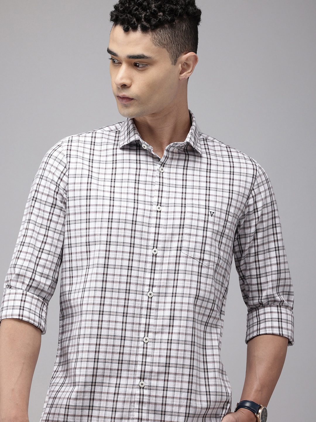 Buy Van Heusen Sport Pure Cotton Slim Fit Checked Casual Shirt - Shirts ...